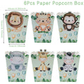 Jungle Safari Party Popcorn Boxes Candy Box Jungle Animal Party Decor Baby Shower Kids Boys Birthday Party Decorations