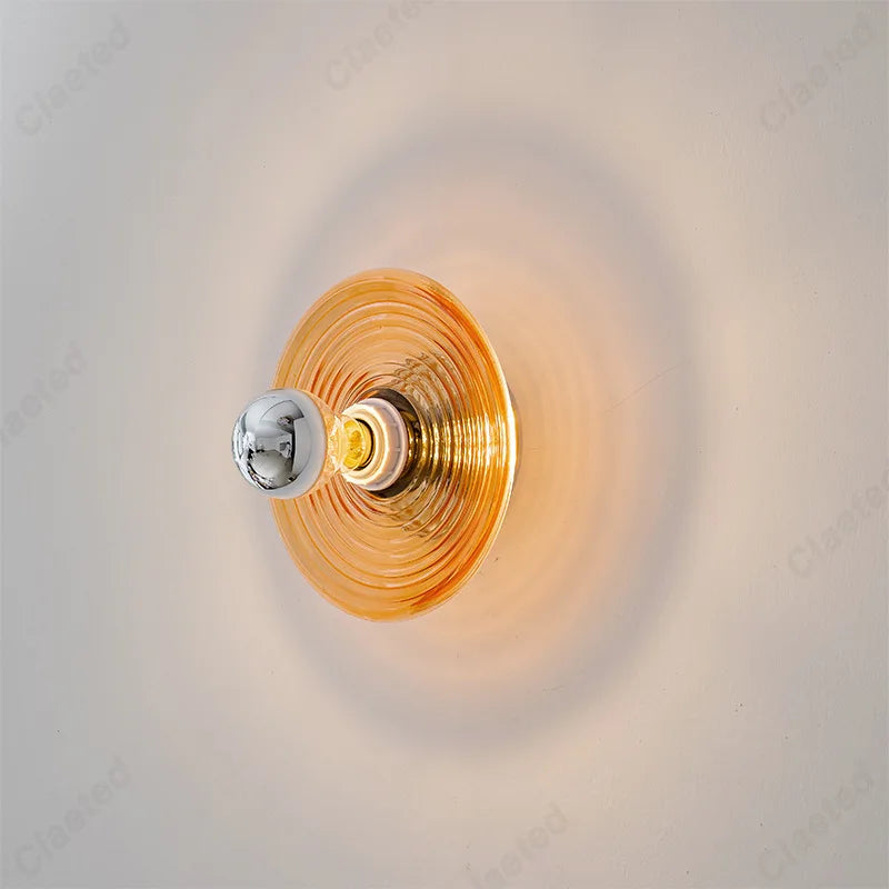 New Retro LED Ripple Glass Wall Lamp Living Room Background Wall Porch Corridor Decorative Lighting