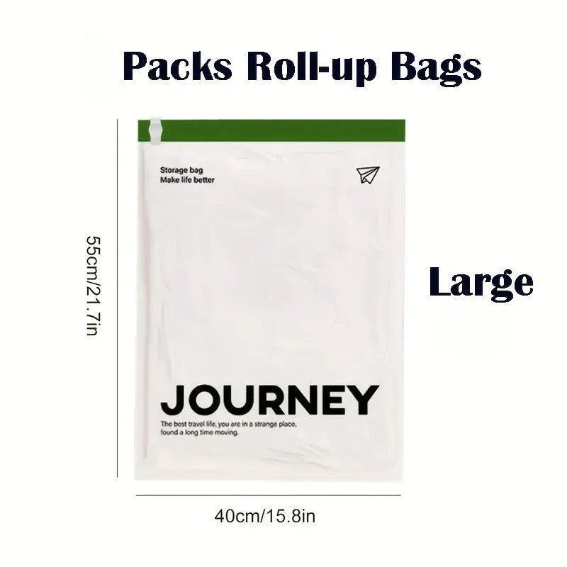 4-Pack Colorful Compression Bags! 3 Sizes, Space-Saving, Roll-Up Design. Waterproof, Durable for Trips & Outdoors