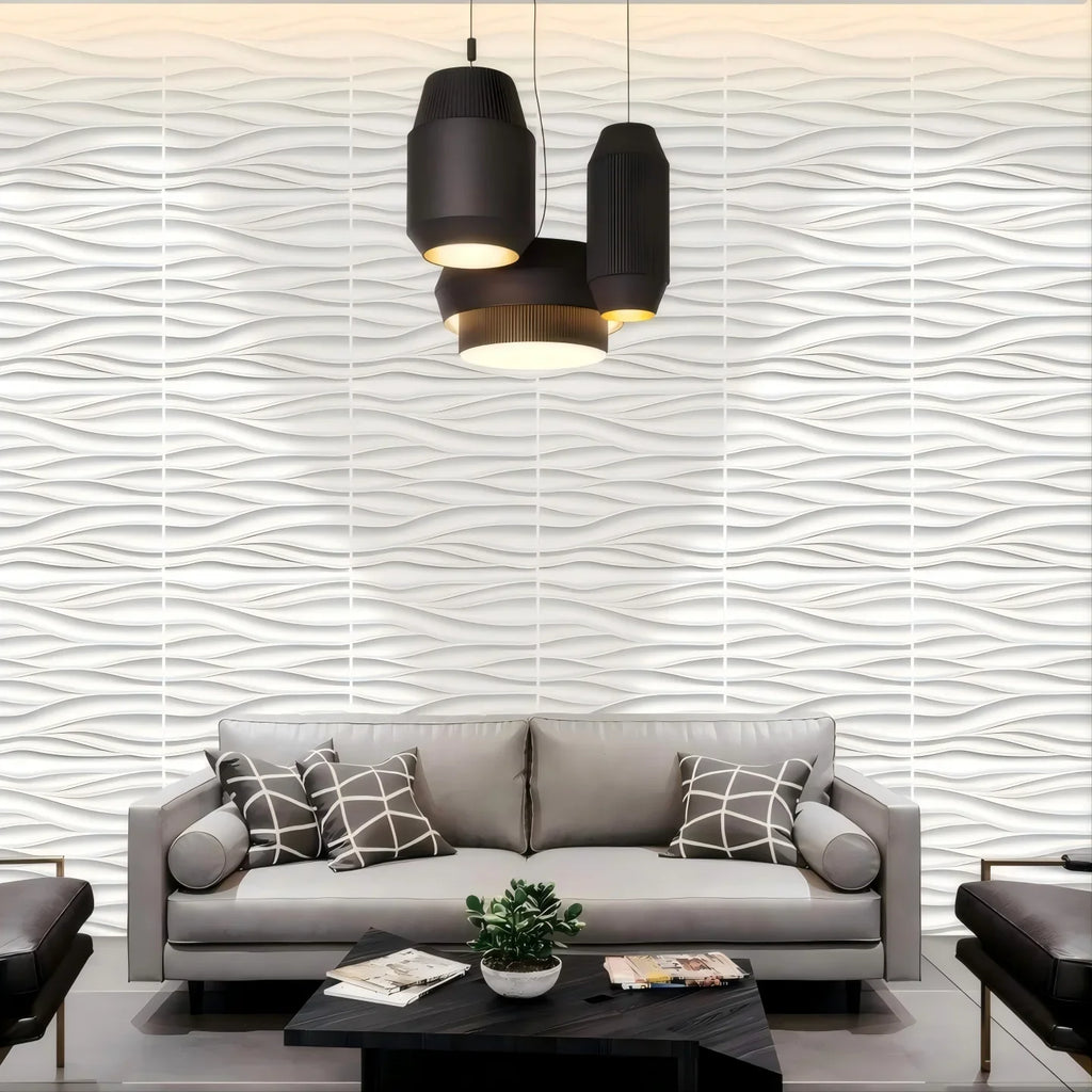 30x30cm Three-dimensional Wave Wall Panels Interior Wall Decor Paintable Wallpaper 3D Wall Decor Covering Panels For Living Room