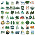 50PCS Green Forest Graffiti Stickers Decorative Guitar Luggage Waterproof DIY Stationery Stickers