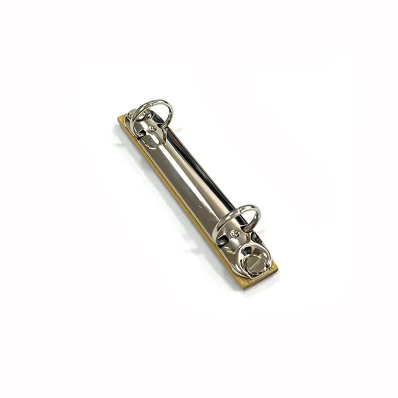 A7 Detachable Buckle Loose-leaf Binder Strip with Bamboo Back Panel 2 Holes Metal Ring Binder Clips for Handbook Album Notebook
