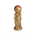 1 Piece of Light Luxury Three-Person Ball-Holding Art Ornament, Golden Texture, Ball Engraved with the World Is Yours, Inspirational Atmosphere Display Piece for Living Room Tabletop