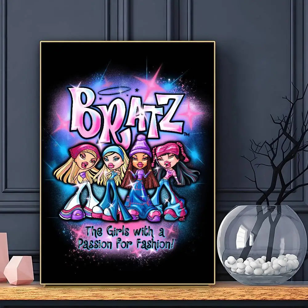 B-Bratz Doll Classic Vintage Poster HD Art Sticky Wall Waterproof Home Living Room Bar Decoration