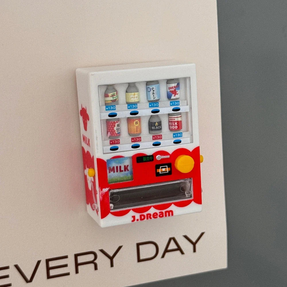 Mini Simulation Model Light Sign Fridge Magnets Dollhouse Vending Machine Magnetic Sticker for Refrigerator DIY Home Decoration