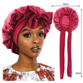 New Satin Sleeping Cap for Women Solid Wide Band Stretch Head Tie Silky Bonnet Edge Wrap Nightcap Hair Care Shower Head Cover