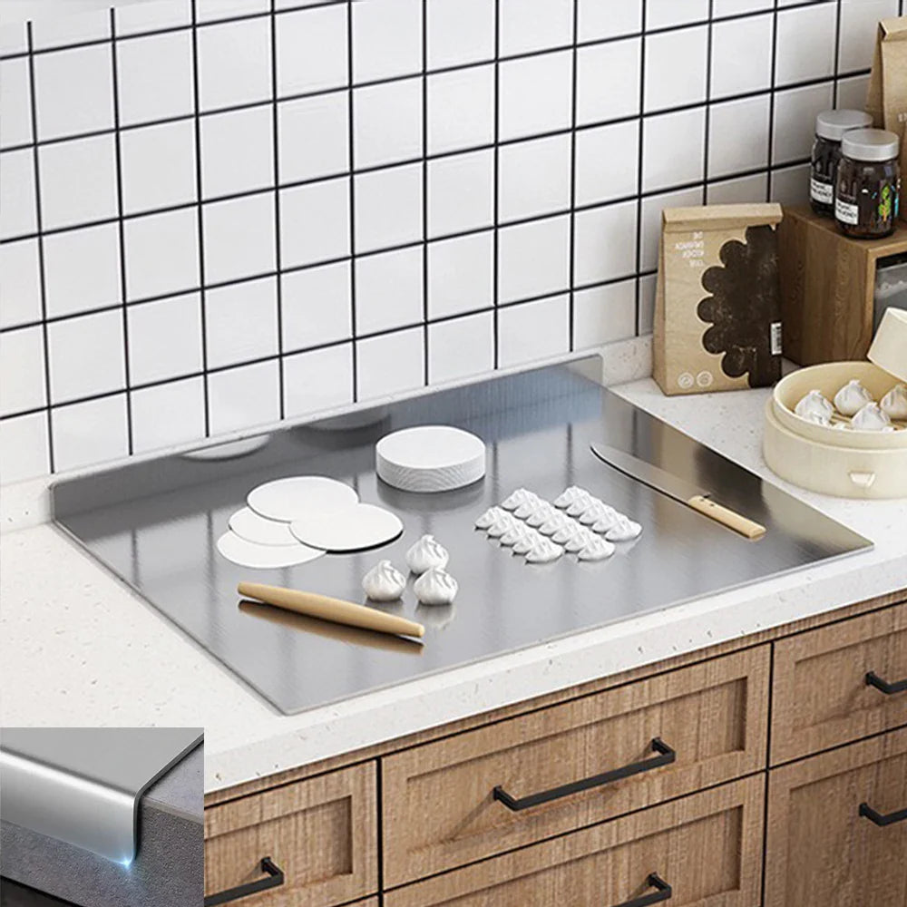 Stainless Steel Chopping Board L-Shaped Large Size Double Panel Multifunctional Home Kitchen Fruit Cutting And Kneading Panel