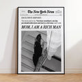 Modern Mom I Am a Rich Man Newspaper New York News RetroWall Art Canvas Painting Posters For Living Room Bar Cart Home Decor