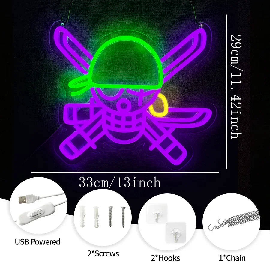 Skeleton Led Neon Sign, Knife Icon Hand-Made, Usb Powered, Used For Artistic Decor Lights In Clubs, Game Rooms And Bedrooms.