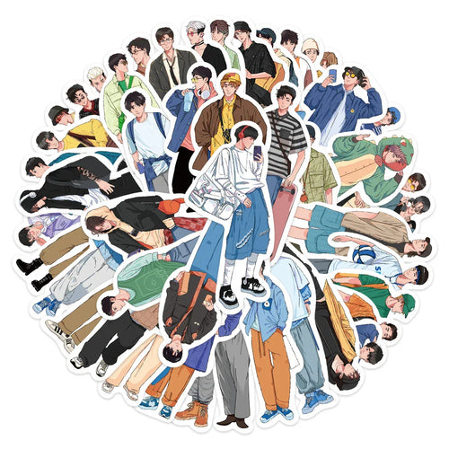 10/30/50pcs Ins Simple Fashion Hand-Painted Men Boy Stickers Laptop Phone Skateboard Notebook Cool Waterproof Sticker Kids Toy