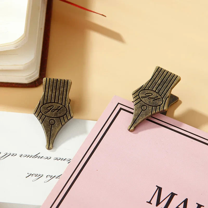 2PCS Metal Nib Binder Clips Bill Binder Clip Foldback Notes Letter File Paper Clip Binding Securing Clip Stationery