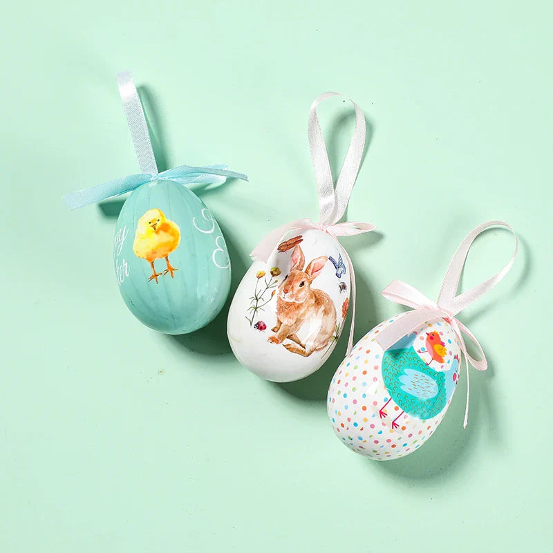 3 Pcs Easter Eggs Bunny Easter Decoration Basket 7 Cm Foam Eggs Home Decor Festoons Hen Party Room Deco Easter Decoration 2024