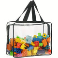 4pcs large toy storage bags multi-purpose zipper transparent PVC waterproof suitcase, suitable for building blocks