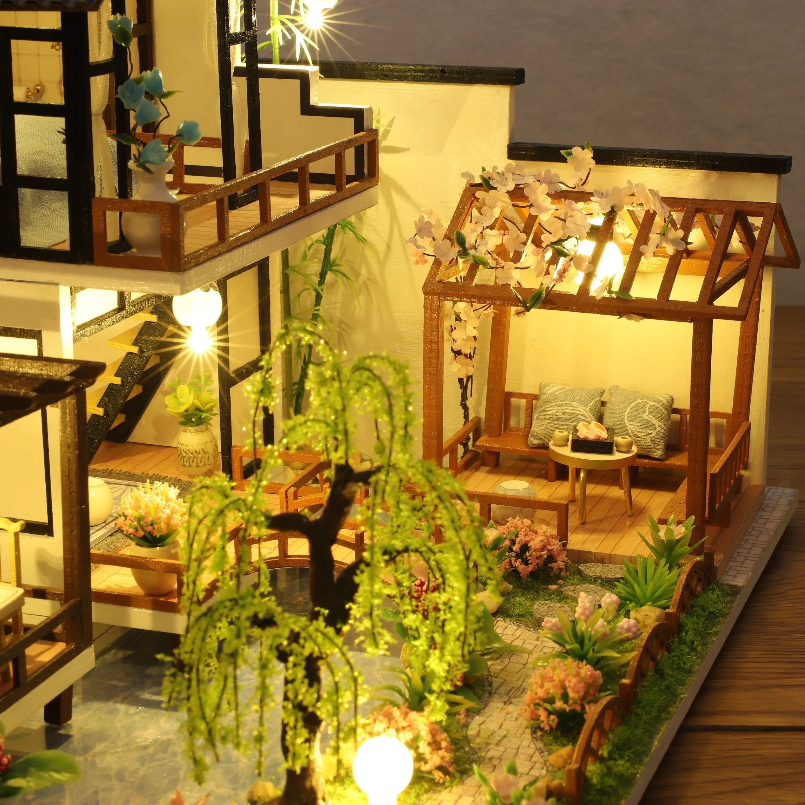 1pc,Diy Wooden Doll House,Assembly Model Kit,3d Puzzle, Birthday Christmas Gifts for teenagers and adults,Home Decor Micro Model
