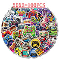 50/100PCS Cartoon Hand Drawn Controller Game Console Graffiti Waterproof Decor Sticker DIY for Laptop Stationery Notebook