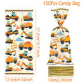 Construction Candy Bags Heat Sealable Treat Cookie Candy Goodie Bags Engineering Vehicle Birthday Party Supplies Baby Shower