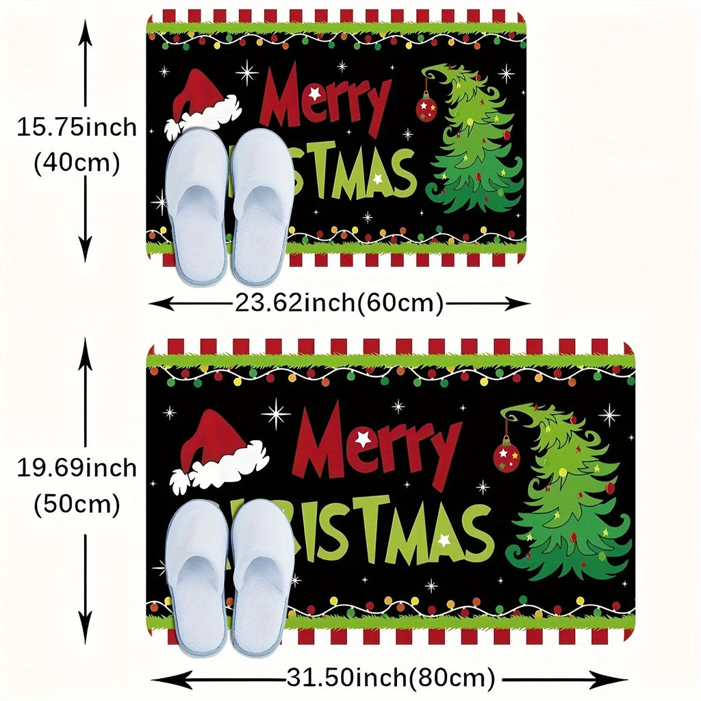 VIKAMA Creative Christmas Carpet Soft Doormat Welcome Carpet Living Room Carpet Rug For Bedroom Outdoor Carpet Christmas Decorat