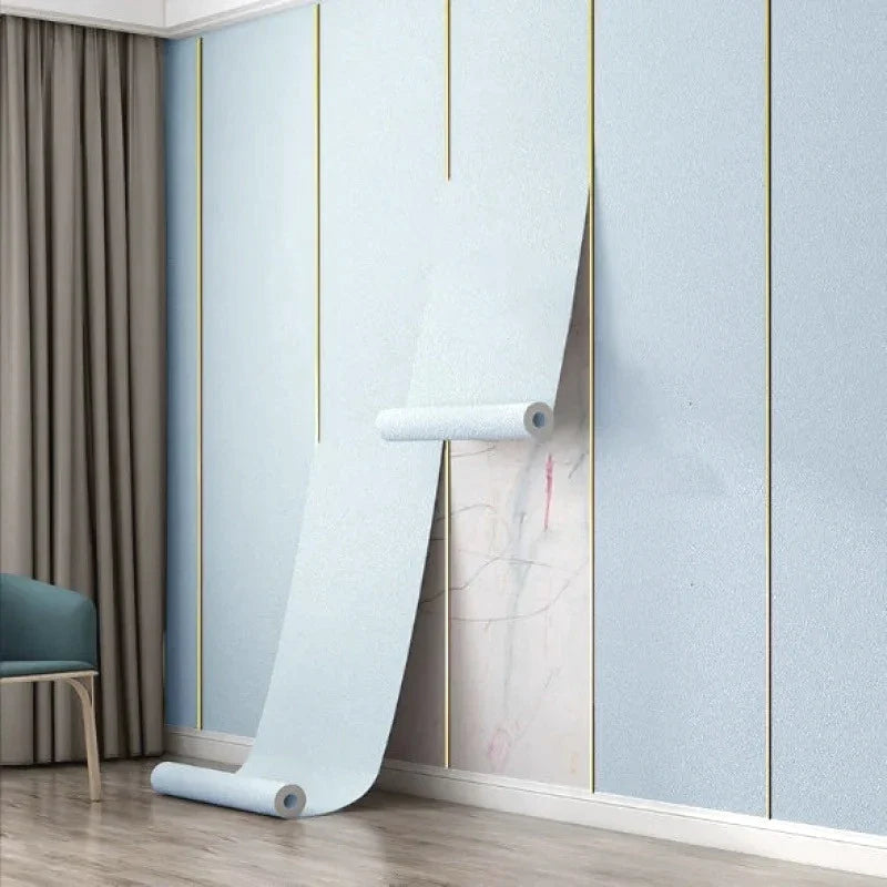2.8/10m 3D Thicken self-adhesive wallpaper linen plain Diatom Mud wall stickers color decor renovation anti-collision Home Decor