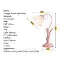 French Romantic Flower Desk Lamp Retro Atmosphere Sense Bedside Table Lights Cream Style Pastoral Country for Home Bedroom