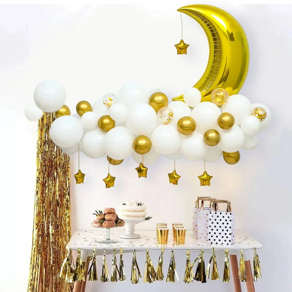 Eid Mubarak Balloons Background Ramadan Kareem Decoration Ramadan Mubarak Islamic Muslim Happy Eid Festival Party Supplies 2025