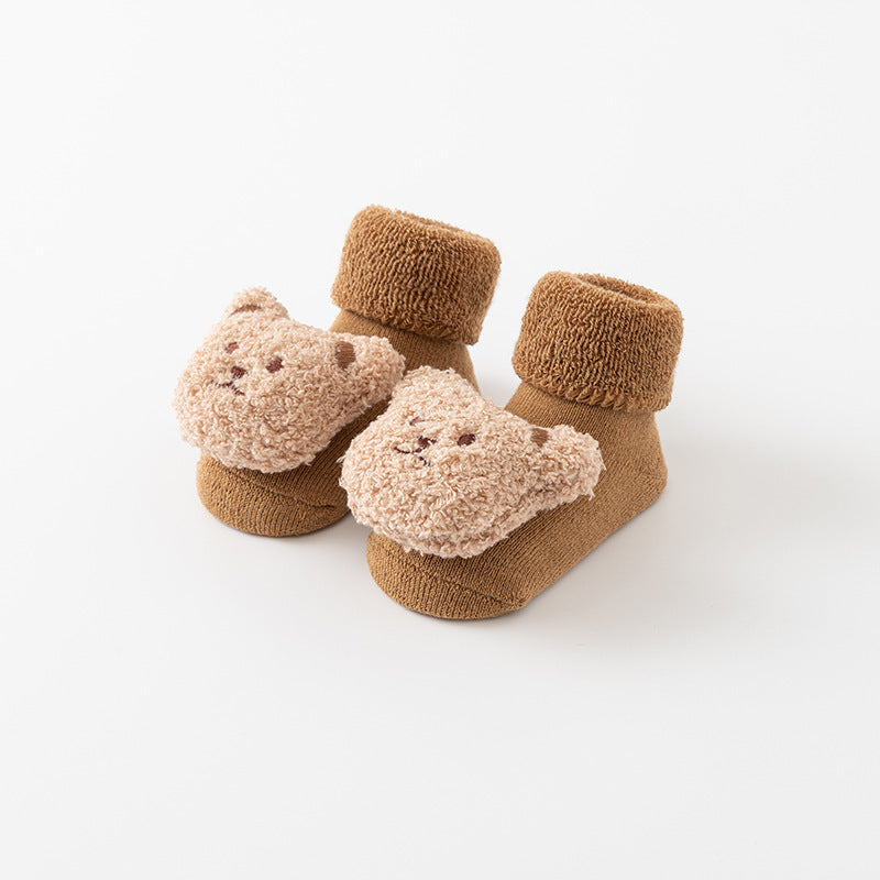 Baby Socks Terry Plus Velvet Thickened Middle Tube Non-slip