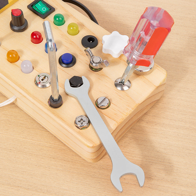 Children's Wooden LED Busy Board Creative Toys
