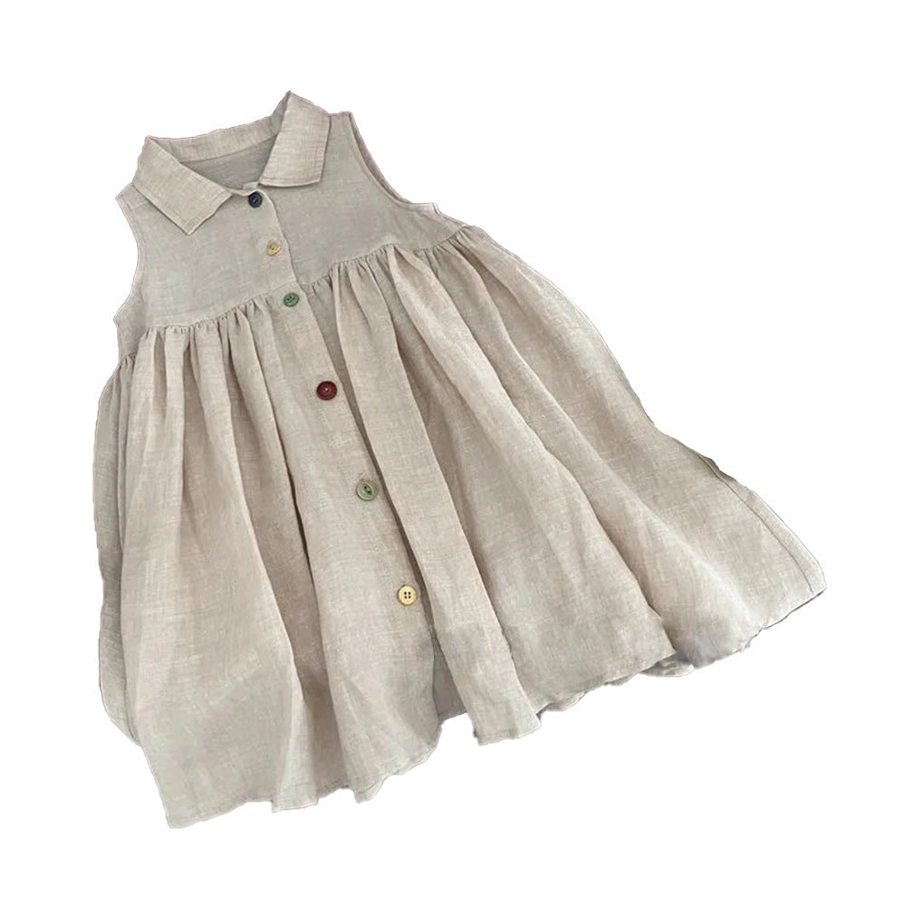 Girls Fashion Sleeveless Breathable Dress
