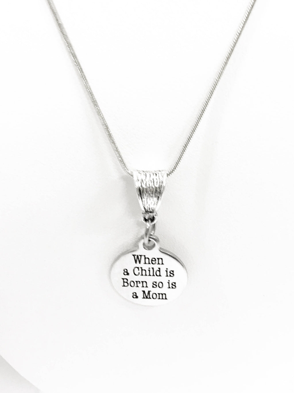 New Mom Necklace Gift, When A Child Is Born So Is A Mom Necklace, New Mom Gift, New Mother Necklace, Gift For A New Mom, New Baby New Mom
