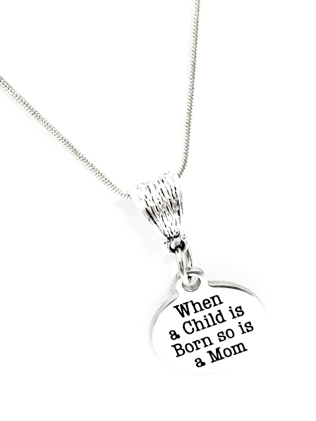 New Mom Necklace Gift, When A Child Is Born So Is A Mom Necklace, New Mom Gift, New Mother Necklace, Gift For A New Mom, New Baby New Mom