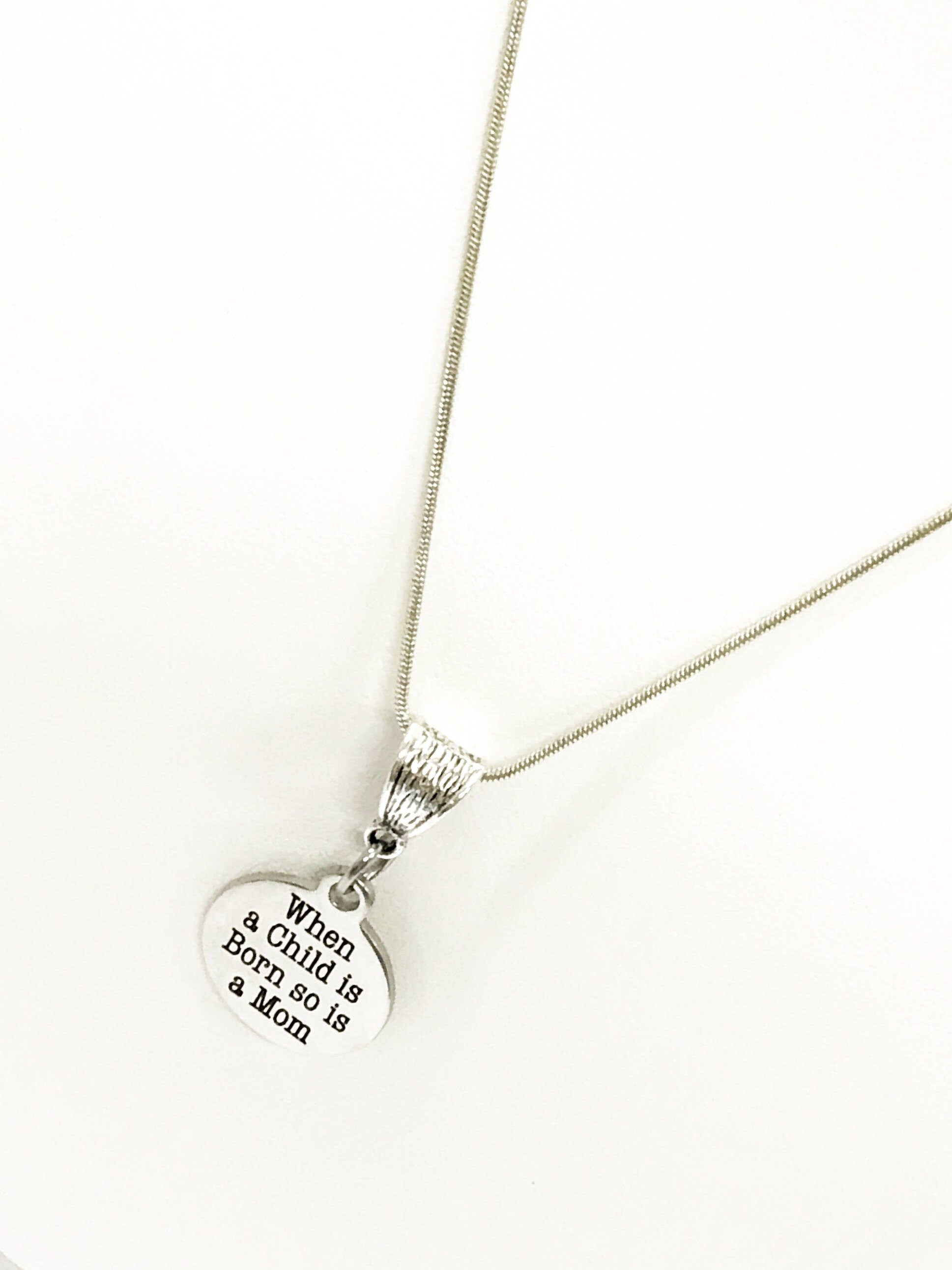 New Mom Necklace Gift, When A Child Is Born So Is A Mom Necklace, New Mom Gift, New Mother Necklace, Gift For A New Mom, New Baby New Mom